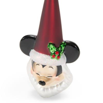 Mickey Mouse Mr. Claus Glass Hanging Ornament