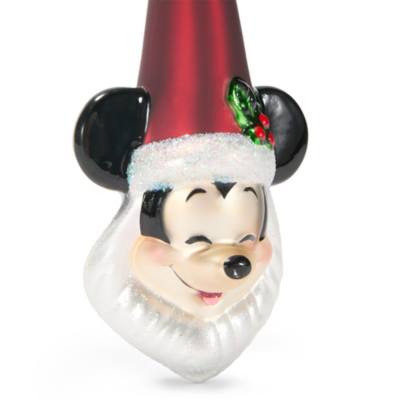 Mickey Mouse Mr. Claus Glass Hanging Ornament