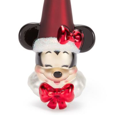 Minnie Mouse Mrs. Claus Glass Hanging Ornament