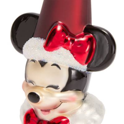 Minnie Mouse Mrs. Claus Glass Hanging Ornament