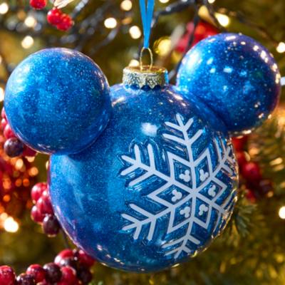 Mickey Mouse Icon Ball Ornament, Glitter Snowflake