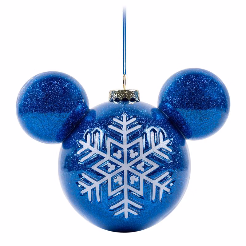 Mickey Mouse Icon Ball Ornament, Glitter Snowflake