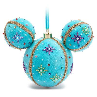 Mickey Mouse Icon Ball Ornament, Beaded Fantasyland Castle