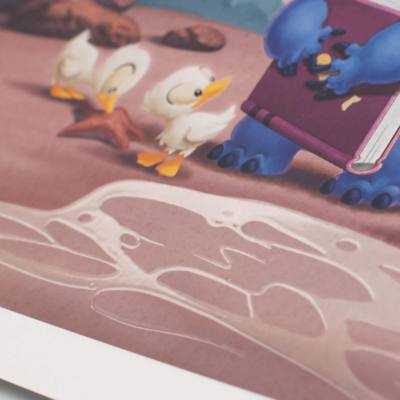 Stitch with Ducks Art Print, Lilo and Stitch