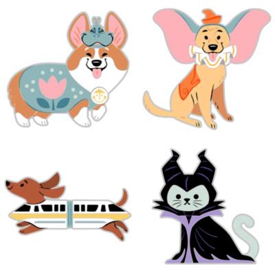 Disney Cats and Dogs Halloween Mystery Pin Set, Limited Release