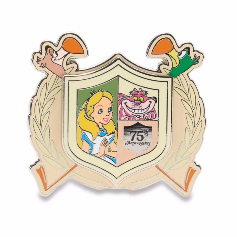 Alice in Wonderland 75th Anniversary Flamingo Crest Pin