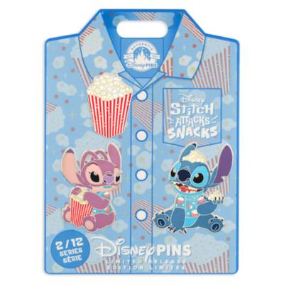Stitch Attacks Snacks Limited Release Pin Set, Popcorn, February