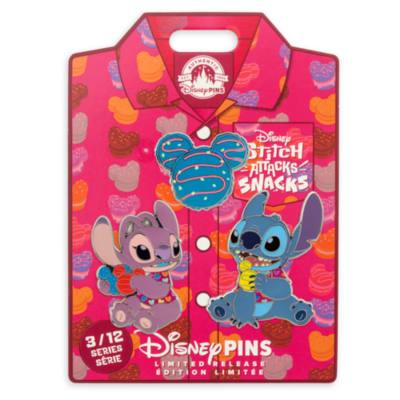 Stitch Attacks Snacks Limited Release Pin Set, Macaron, March