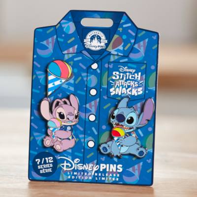 Stitch Attacks Snacks Pin Set, Shaved Ice, July