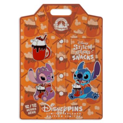 Stitch Attacks Snacks Pin Set, Hot Chocolate, December