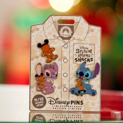 Stitch Attacks Snacks Pin Set, Gingerbread, November