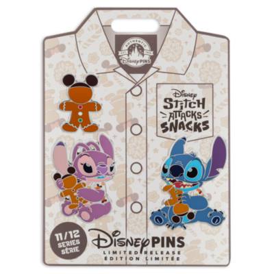Stitch Attacks Snacks Pin Set, Gingerbread, November