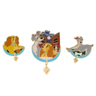 【新品】1周年&10th Anniversary PINS COLLECTION Lady and the Tramp 70th Anniversary 3-Piece Pin Set, Limited