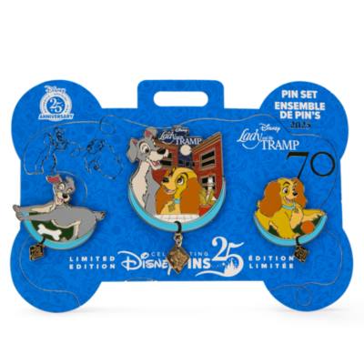 Lady and the Tramp 70th Anniversary 3-Piece Pin Set, Limited Edition