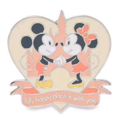 Mickey and Minnie Mouse at Fantasyland Castle ''Happy Place'' Pin
