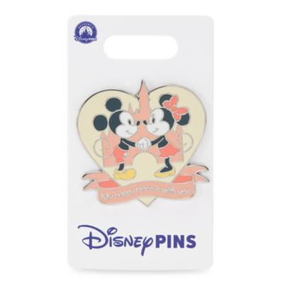 Mickey and Minnie Mouse at Fantasyland Castle ''Happy Place'' Pin