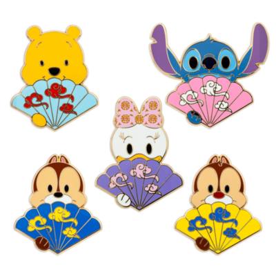 Disney Character Folding Fans 2-Piece Mystery Pin Blind Pack