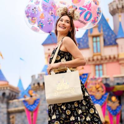 迪士尼樂園 70 周年睡公主城堡梭織手提袋