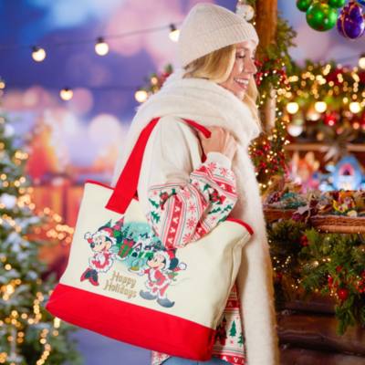 Mickey Mouse and Friends Holiday Canvas Tote Bag