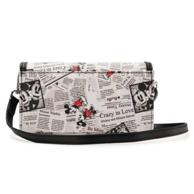 Mickey Mouse Crossbody Bag in Newspaper Print for Adults