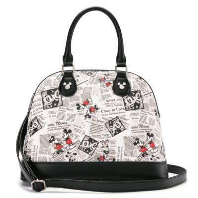 Mickey Mouse Satchel Bag in Newspaper Print for Adults