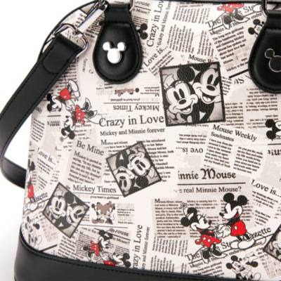 Mickey Mouse Satchel Bag in Newspaper Print for Adults