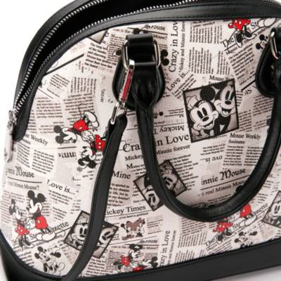 Mickey Mouse Satchel Bag in Newspaper Print for Adults