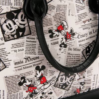 Mickey Mouse Satchel Bag in Newspaper Print for Adults