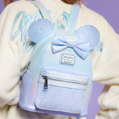 Minnie Mouse Sequined Loungefly Mini Backpack, Winter Blue