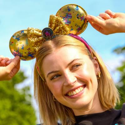 Mickey Mouse and Friends Loungefly Ears Headband for Adults, Disneyland 70th Anniversary