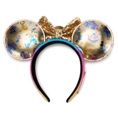 Mickey Mouse and Friends Loungefly Ears Headband for Adults, Disneyland 70th Anniversary