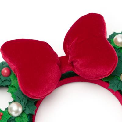 Minnie Mouse Holiday Wreath Ears Headband for Adults
