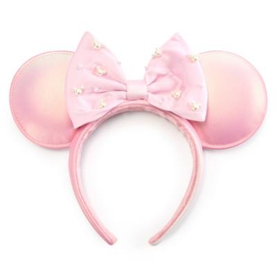 Minnie Mouse Pink Pearled Ears Headband for Adults