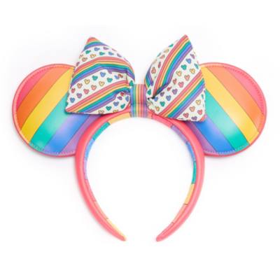 Minnie and Mickey Mouse Ears Headband with Bow for Adults, Disney Pride Collection