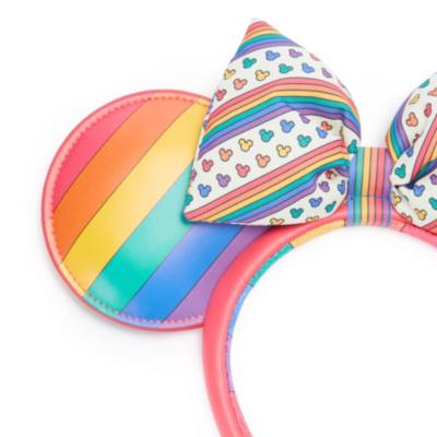 Minnie and Mickey Mouse Ears Headband with Bow for Adults, Disney Pride Collection