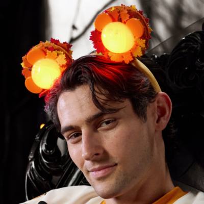 Mickey Mouse Light-Up Jack-o'-Lantern Wreath Ear Headband