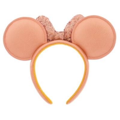 Minnie Mouse Orange Sequin Ears Headband for Adults