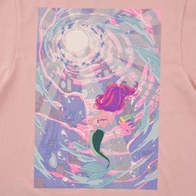 Ariel and Flounder Pink T-shirt for Women, Tokimeki Mermaid