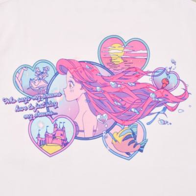 Ariel, Flounder and Sebastian White T-shirt for Women, Tokimeki Mermaid