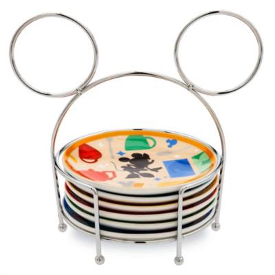 Mickey and Friends Tidbit Plates with Caddy Set