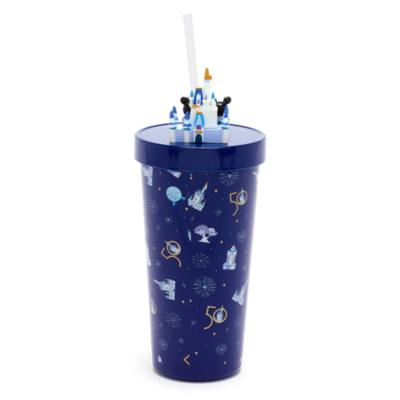 Walt Disney World 50th Anniversary Mickey and Minnie Straw Tumbler