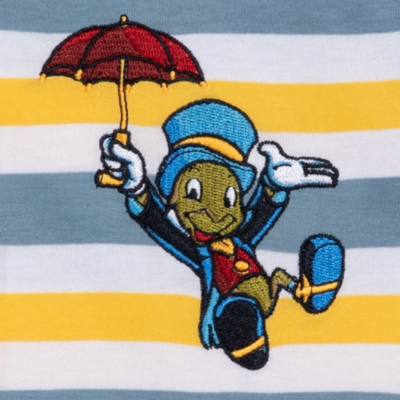 Pinocchio and Jiminy Cricket Striped Ringer T-Shirt for Kids