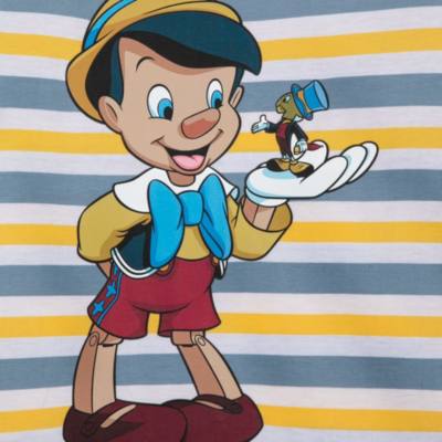 Pinocchio and Jiminy Cricket Striped Ringer T-Shirt for Kids