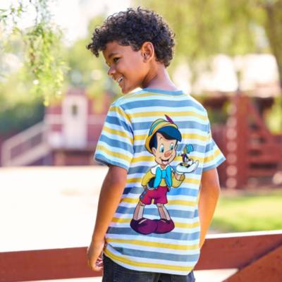 Pinocchio and Jiminy Cricket Striped Ringer T-Shirt for Kids