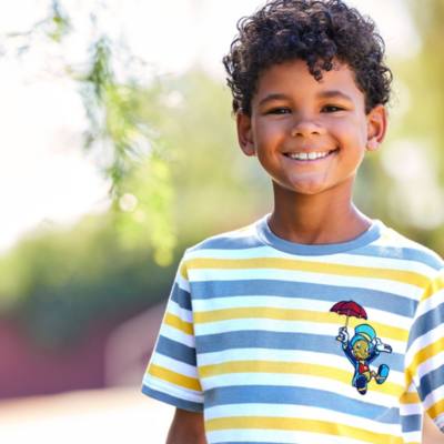 Pinocchio and Jiminy Cricket Striped Ringer T-Shirt for Kids