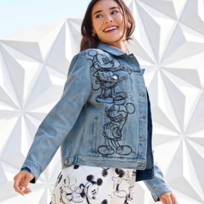 Mickey Mouse Sketch Denim Jacket for Women