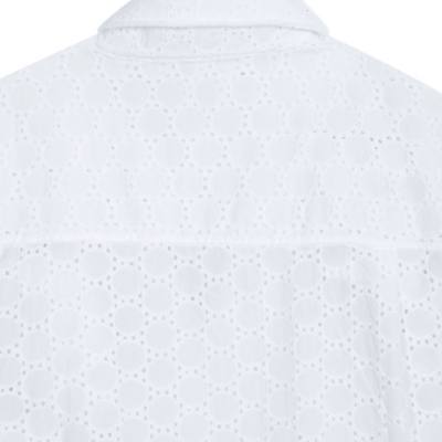 Winnie the Pooh Woven Eyelet Embroidery Lace Shirt for Women