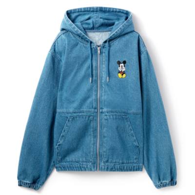 Mickey Mouse Denim Zip Hoodie for Adults