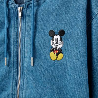 Mickey Mouse Denim Zip Hoodie for Adults